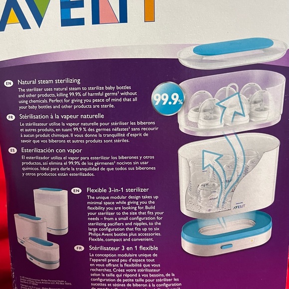 Philips Avent 3-in-1 electric steam sterilizer baby bottle sterilizer BPA free - Picture 4 of 5